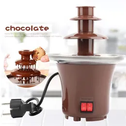 Bakning av bakverk DIY 3-TI-choklad Fountain Fonue Mini Choco Waterfall Machine Tre lager Barn Bröllopsfödelsedag HEA317L
