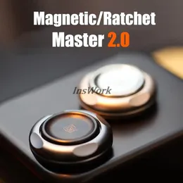 Spinning Top GAO Studio Magnetic Master 2.0 Antistress EDC Adult Fidget Toys Metal Spinner Ratchet Haptic Coin for Anxiety 231214