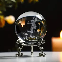 ديكورات عيد الميلاد 1pc 3d ليزر بلوري ملاك statuedecorative الكرة ديكور ديكور هدية 60 مم 2.4inch 231215