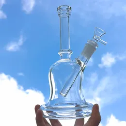 Bong in vetro da 8,6 pollici in vetro a forma di pentola trasparente con tubo d'acqua fumatori pesante con ciotola di vetro