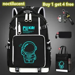 Mochilas escolares à prova d'água luminosa mochila menino noctilucente mochila criança crianças ortopédica bookbag estudante primário graus 3-6 bagpack menina 231214