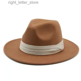 Chapéus de aba larga chapéus de balde chapéus para mulheres fedoras chapéus de inverno clássico panamá masculino chapéu de feltro de aba larga igreja casamento banda de feltro preto sombreros de mujer yq231215