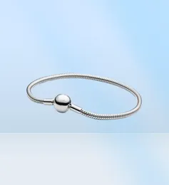 لحظات جديدة 925 Sterling Silver Silver Classic Sleek Bracelet تناسب السحر الأوروبي الأصيلة للنساء للأزياء DIY Jewelry3776308