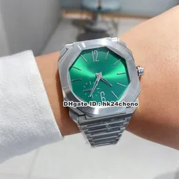 4 stilar klockor 41mm Octo Finissimo 103431 103297 Miyota Automatisk herrklocka Green Dial Silver Case Gents Sport Rostfri 264p