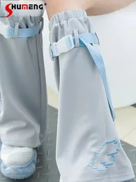 Женские носки, японские расклешенные гетры Y2K, 2023, длинные милые, крутые, готические носки до середины икры в стиле Лолиты для девочек, с индивидуальным ремешком