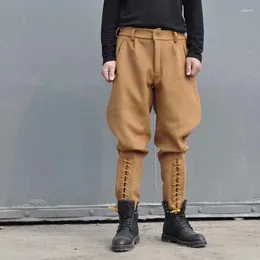 Kadın pantolonları Yanghaoyusong Homemadeyutumm vintage kırpılmış jodhpurs kalın yünlü yün erkek sürme pantolonları 1940'larda fransız iş kıyafetleri