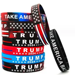 Trump 2024 Silikonarmband 2024 President Val Kampanj Armband Party Favor Wrist Strap Band