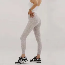 2024 lu lu Pant Leopard Align Print Mulheres Yoga Align Pant High Rise Pant Tight Fit Leggings Calças esportivas Roupas de treino para exercícios de verão