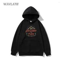 Kvinnors hoodies wavlatii svart cool för kvinnor amerikansk retro tryckt överdimensionerade toppar lady khaki streetwear långa ärmkläder wh2307