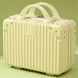 malas Maquiagem 14 bagagem pequena com presentes de mão, mini caixa de viagem, caixa de senha de 16 polegadas 231215