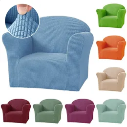 Capas de cadeira 1 assento crianças mini cadeira capa estiramento slipcover capa de sofá mini tamanho poltrona caso macio cor sólida elástica capa de sofá 231214