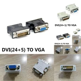 Новые адаптеры для ноутбуков Зарядные устройства Переходник DVI на VGA Женский разъем DVI-I 24 + 1/5 P на адаптер VGA Конвертер видеокарты HD для ПК HDTV-проектор
