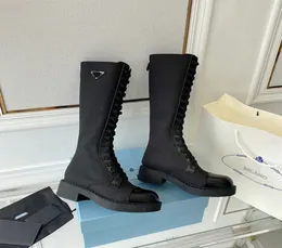 bottes de créateurs femmes Knee Boot mode sexy bottes en cuir brossé et Re Nylon taille 3540 modèle WXRL034015960