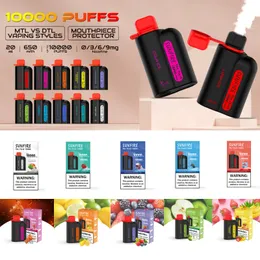 Original Sunfire 10000 Puffs Einweg -Zigaretten Vape 20ml Maschenspulen Box Bar 0% 3% 6% 9% wiederaufladbare nachfüllende elektronische Cigons No -undicht 10k Puff riesige Dampf