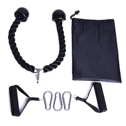 Gymkabel Maskinfäste Set Triceps Dra ner rep med motståndsbandhandtag och karabiner Fitnessutrustning 240104