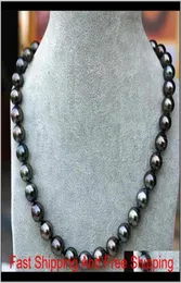 Fashion Women039S Genuine 89Mm Tahitian Black Natural Pearl Necklace 18quot Bjoa5 Hxgsf9902149