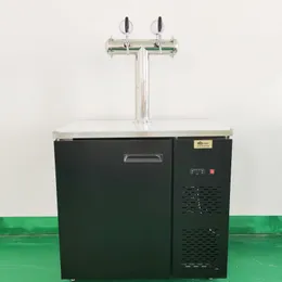 The price is for reference only 2-head air-cooled elegant black commercial beer wall refrigeration and preservation T-shaped air-cooled machine can be customized