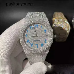 Audemar Pigue Relógio AP Diamante Relógios Ap Pedras 7 Estilos Moissanite Versão Rose Gold Silver Pass Test Mens t Op Qualidade Mecânica Eta Movimento Luxo rj