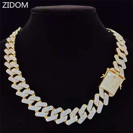 Collana a catena Hip Hop da uomo 20mm pesante rombo Catene cubane Iced Out Bling gioielli di moda per regalo 220217269B