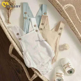 Pagliaccetti ma baby 0-3Y Estate neonato neonato Baby Boy Girl pagliaccetto casual senza maniche tuta generale bambino abbigliamento L231114