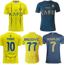 Club 23 24 Al Nassr Soccer Jersey Mens Team 7 Ronaldo 94 Talisca 29 Ghareeb 23 Ahmed 2 Al-Ghannam 16 Maran 14 Al-NaJi 4 Al-Fatil 10 Zestawy koszulki piłkarskiej