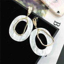 Exaggerated resin stone pattern geometric vintage square pendant stud earrings for women girls fashion luxury designer194C