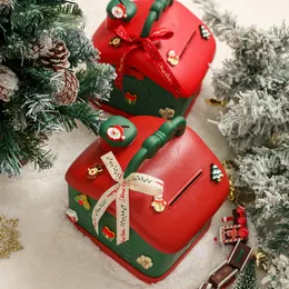 Prachtige kerstappeltas, mooie kindercadeau kleuterschool snoepzak heren dames kerstavond rode verpakking geschenkdoos