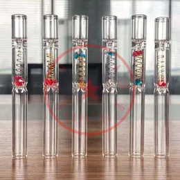 Latest Colorful Thick Glass Pipes Dry Herb Tobacco Catcher Taster Bat One Hitter Portable Diamond Spring Innovative Smoking Tube Cigarette Holder Dugout Tips DHL