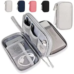 Sacos cosméticos casos saco de cabo de viagem portátil digital armazenamento carregador dados organizador usb à prova dwaterproof água acessório eletrônico 231215