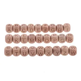 Beißringe Spielzeug 500 Stück Holzbuchstaben Perlen Holz Buche Baby Halskette Beißring Stillbuchstaben Zahnen 231215