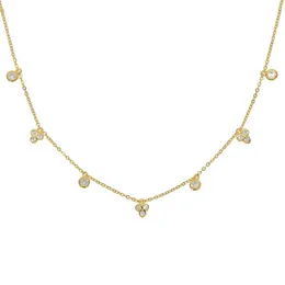 925 prata esterlina geométrica triângulo redondo cz charme gargantilha corrente elegância feminina jóias adorável lindo cz gota clavícula neckl272i