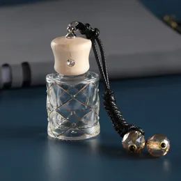 Araba Parfüm Asma Dekorasyon 8ml 10ml Yeni Altın Silindir Parfüm İletişim Yağı Asma Şişe Maple Kapak Boş Şişe