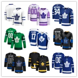 PERSONALIZZATO Toronto Maple Custom Leafs Hockey Maglie 88 William Nylander 44 Morgan Rielly 35 Ilya Samsonov 2 Luke Schenn 91 John Tavares 25 Cono