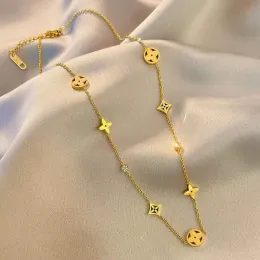 Le più nuove collane placcate oro 18 carati per le donne 4/quadrifoglio collana con pendente catene gioielli donne matrimonio regalo di Natale senza scatola