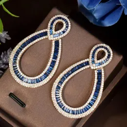 Dingle örhängen hibrid romantisk geometrisk stor för kvinnor bohemiska strand brincos kubik zirkonia dubai modeparty smycken e-582