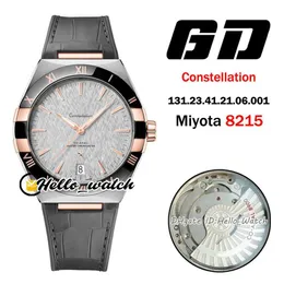 41mm Coaxial 131 23 41 21 06 001 Relógios Miyota 8215 Relógio Automático Masculino Mostrador Branco Dois Tons Caixa de Ouro Rosa Pulseira de Couro Preto H264q