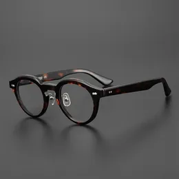 Moda Occhiali da sole Montature Giappone Fatti a mano Retro Occhiali da vista rotondi Montatura da vista Uomo Donna Vintage Cerchio Acetato Miopia Prescrizione223g