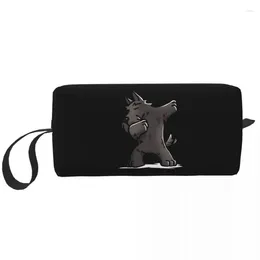 Sacos cosméticos Engraçado Dabbing Scottish Terrier Dog Bag Kawaii Grande Capacidade Scottie Lover Makeup Case Beauty Storage Higiene Pessoal