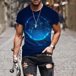 Camisetas masculinas 2023 AI Tecnologia Ilustração Criativa T-shirt Manga Curta 3D Top Oversized Respirável Punk Casual