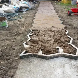 Molde de pavimento de pedra para fazer caminhos em seu jardim Moldes de concreto238F