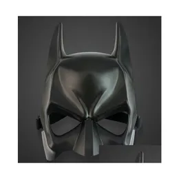 Party Masks Wholesale - Halloween Costume Mask Cartoon Simation Male Adts Black Plastic och Half Face 10st/Lot Drop Delive HomeFavor Dhdet