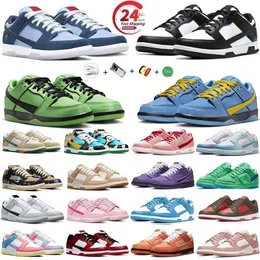 Homens Mulheres Sapatos Flat Sneakers Lows Running Shoes Panda The Powerpuff Girls Bubbles Blossom Austrália Halloween Triple Black Red World Champ Mens Casual Trainers GAI