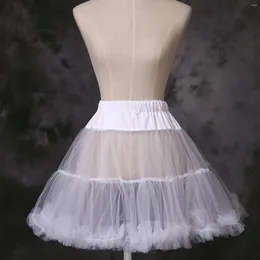 Saias Mulheres Meninas Ruffled Curto Anágua Sólida Cor Branca Fluffy Bubble Tutu Saia Puffy Half Slip Prom Crinoline Underskirt