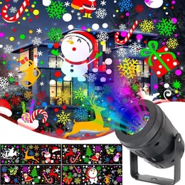 Julprojektorlampa 20 Mönster LASER LED STEGE LIGHTS Projektionsljus Xmas Decoration Lamp för Hem Holiday Garden Party 20299p