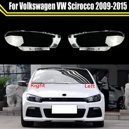 Främre bilstrålkastare för VW Scirocco 2009 ~ 2016 Auto Lampshade Lampcover Head Lamp Light Cover Glass Lens Shell