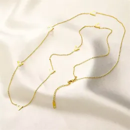 Collana di stilista placcato collane a catena in oro per le donne festa di fidanzamento di nozze amanti regalo catene sottili lettera di metallo collana di lusso gioielli zb093