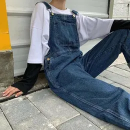 Women's Jeans Korean Loose Denim Overalls Women Spring Autumn Straight Wide Leg Vintage Suspenders Maxi Baggy Jumpsuits Men Woman S-5XL