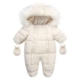 Salıncaklar kış bebek tulumu kalın sıcak bebek kapşonlu polees doğumlu kız tulumları dış giyim çocukları Snowsuit 231215