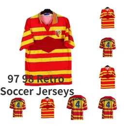 Maillots de Foot 97 98 Retro RC Lens Soccer Jerseys 1997 1998 Lachor Camisetas de Futbol Magnier Vintage Football Shirt Men Kids Classic Football Home Unitors