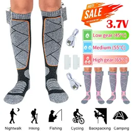 Sportsocken, elektrisch, für den Winter, warm, elastisch, bequem, Heizung, 3 Modi, verstellbar, atmungsaktiv, für Angeln, Camping, Wandern, Skifahren, 231215